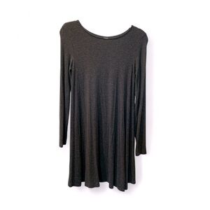 OLD NAVY Gray Crew Neck Long Sleeve A-Line Mini Dress Size SP